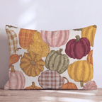 Pumpkin Patch Plaid Throw Pillow - Hillcroft Home