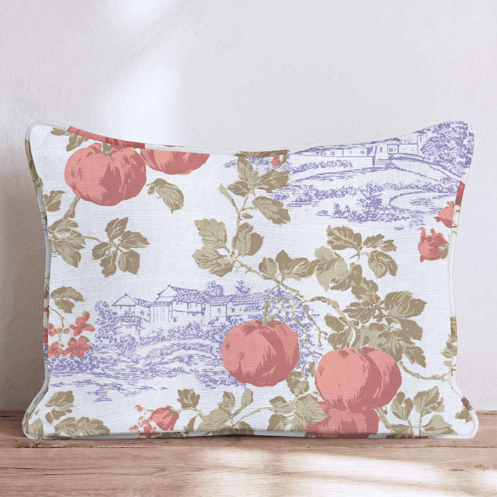 Pumpkin Patch Toile Throw Pillow - Hillcroft Home