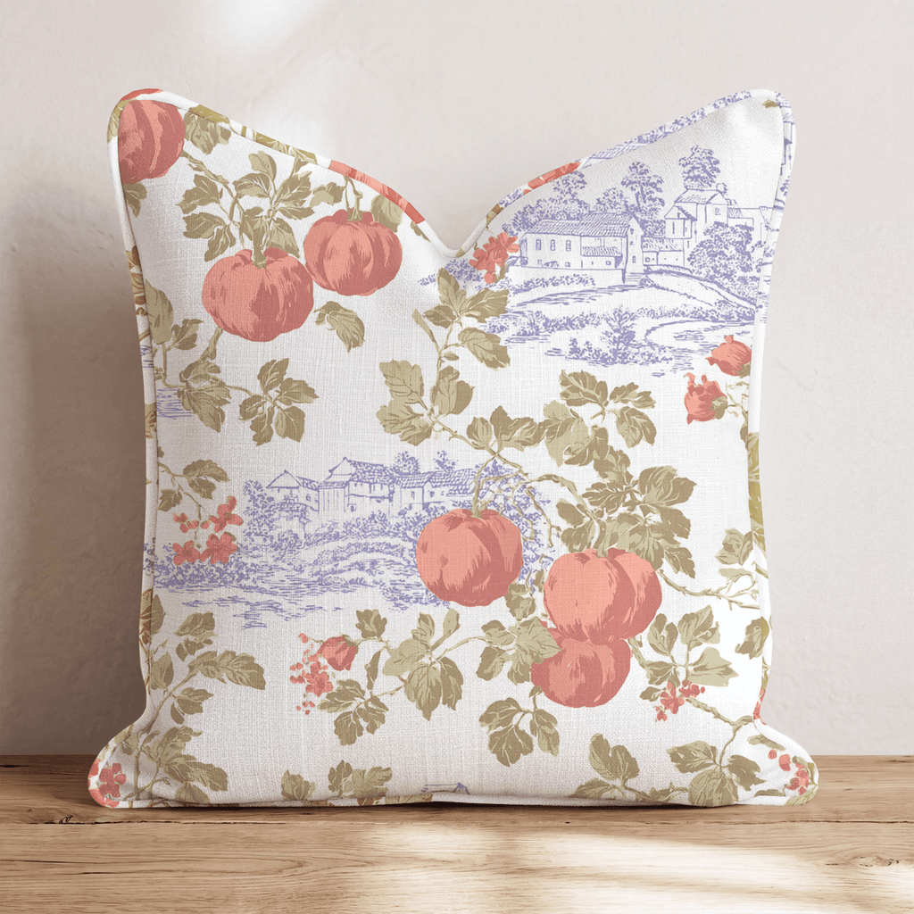 Pumpkin Patch Toile Throw Pillow - Hillcroft Home