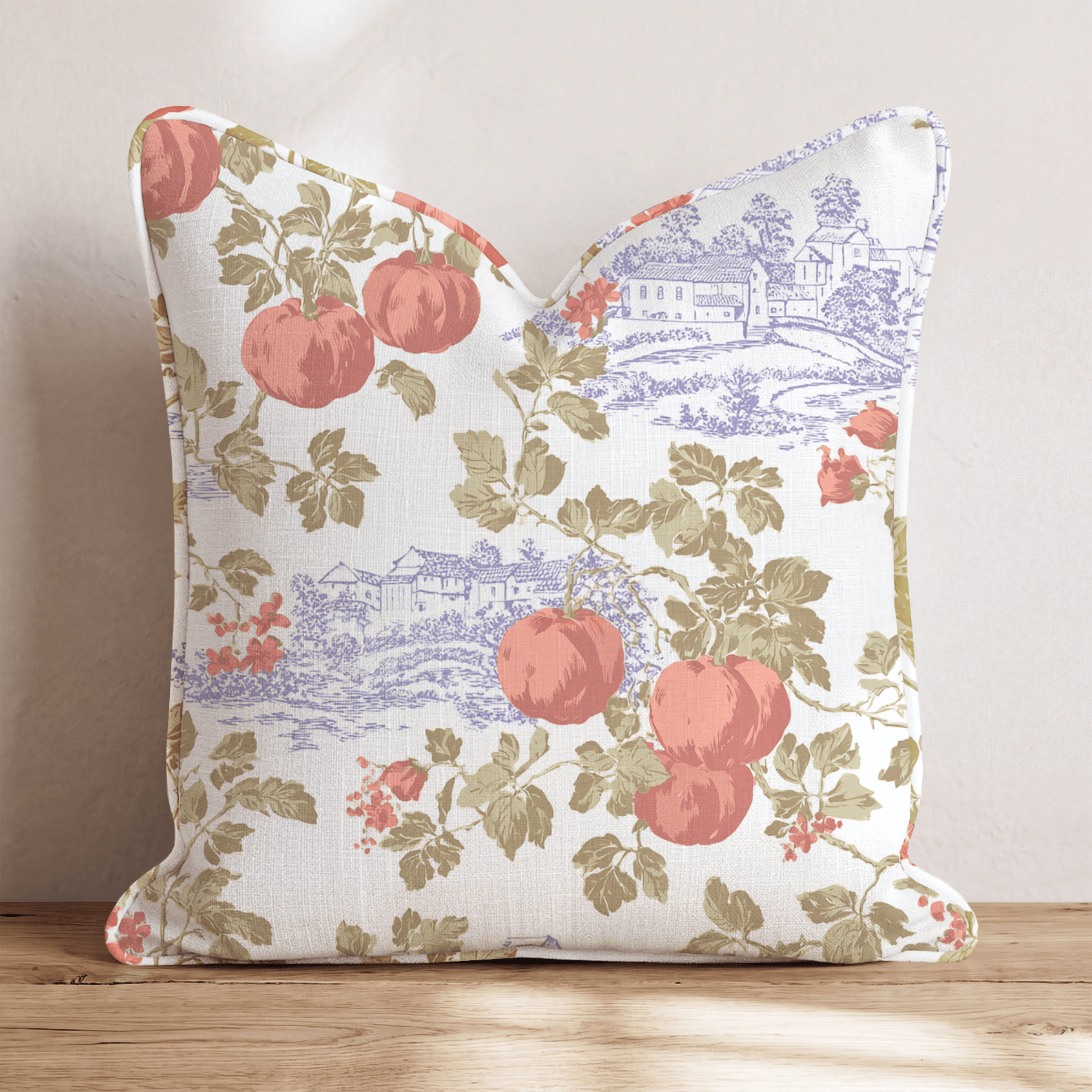 Pumpkin Patch Toile Throw Pillow - Hillcroft Home