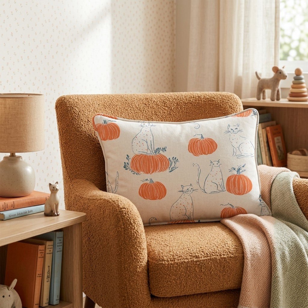 Pumpkin Perch Throw Pillow - Hillcroft Home