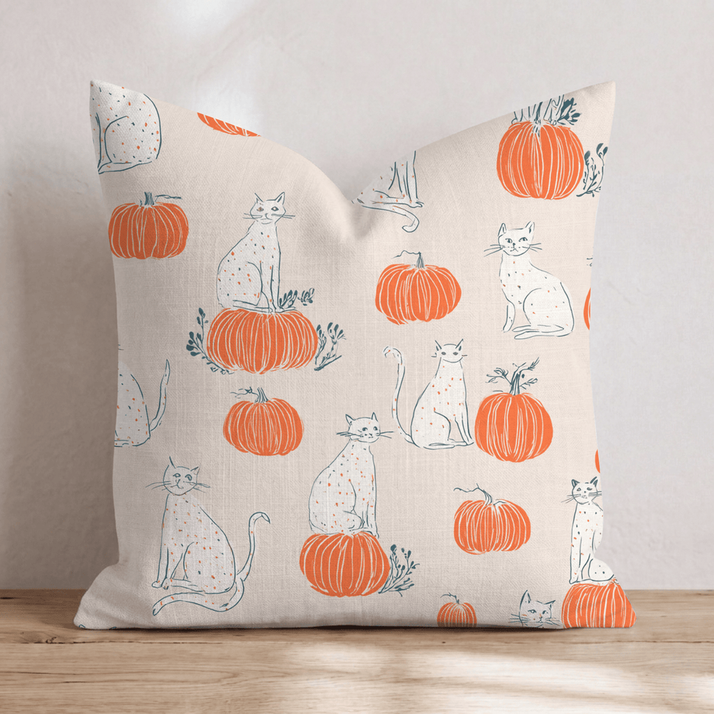 Pumpkin Perch Throw Pillow - Hillcroft Home
