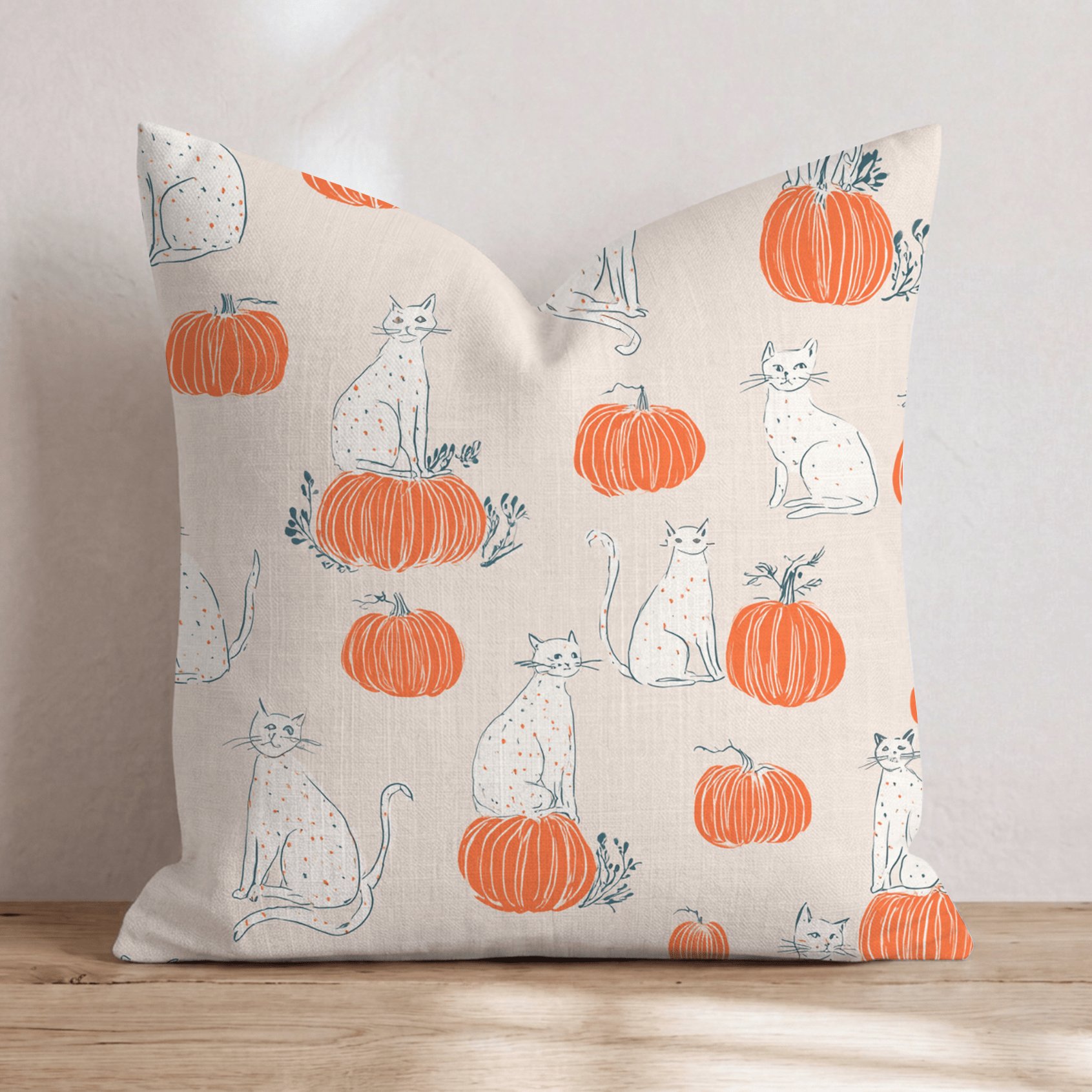 Pumpkin Perch Throw Pillow - Hillcroft Home
