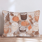 Pumpkin Spice & Cinnamon Lattes Throw Pillow - Hillcroft Home