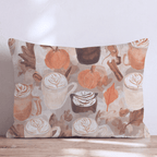 Pumpkin Spice & Cinnamon Lattes Throw Pillow - Hillcroft Home