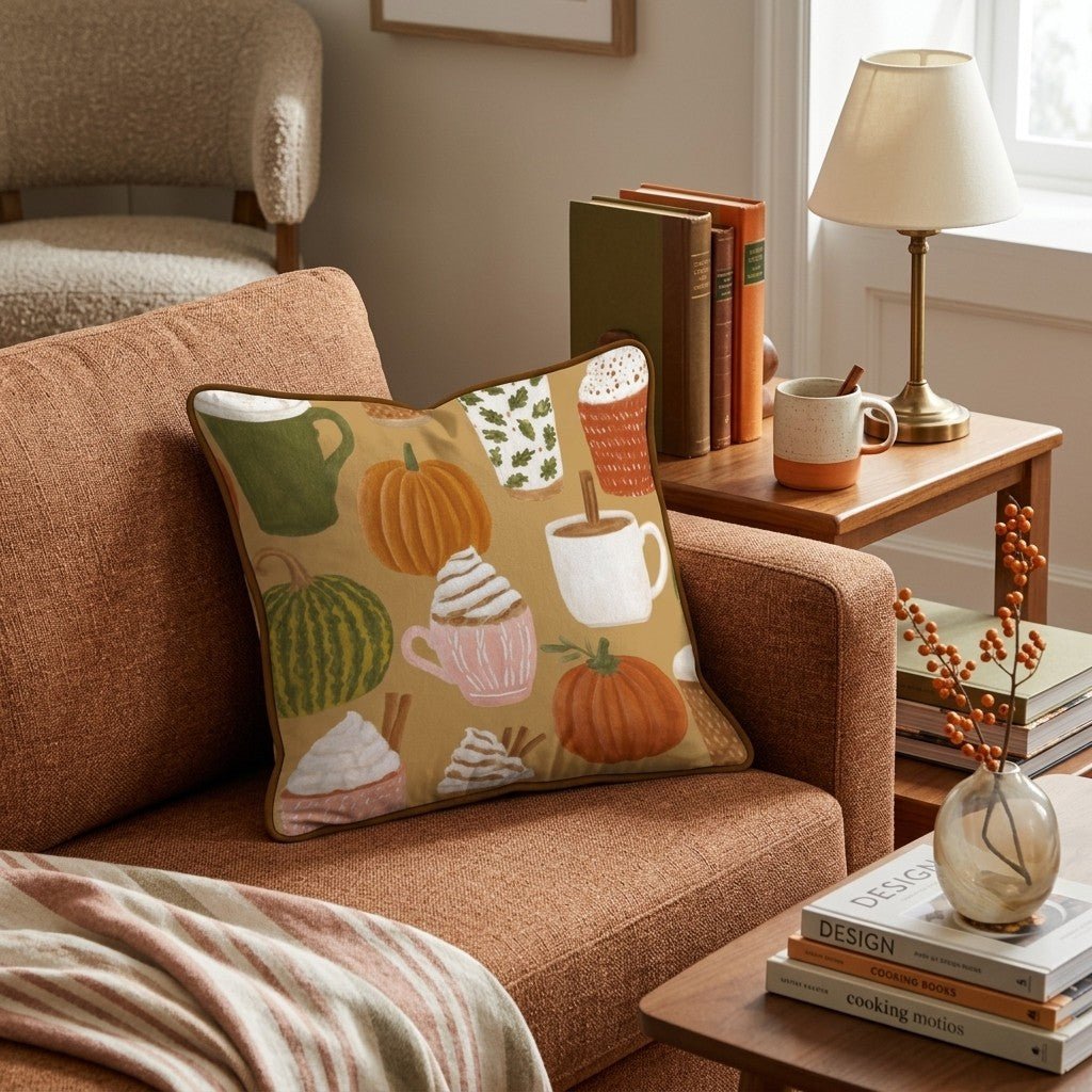 Pumpkin Spice Morning Throw Pillow - Hillcroft Home