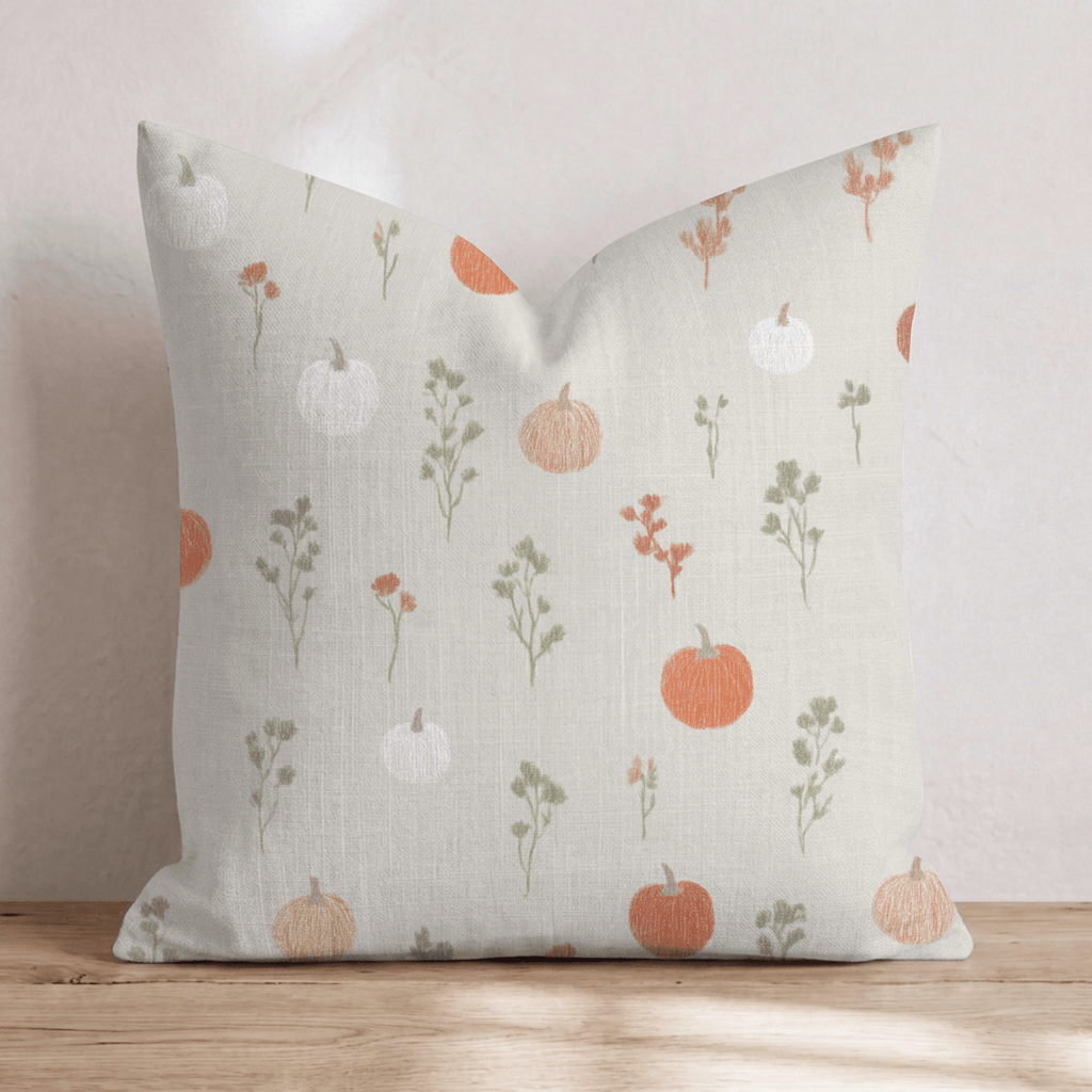 Pumpkin Sprig Ditsy Throw Pillow - Hillcroft Home