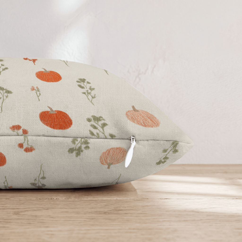 Pumpkin Sprig Ditsy Throw Pillow - Hillcroft Home