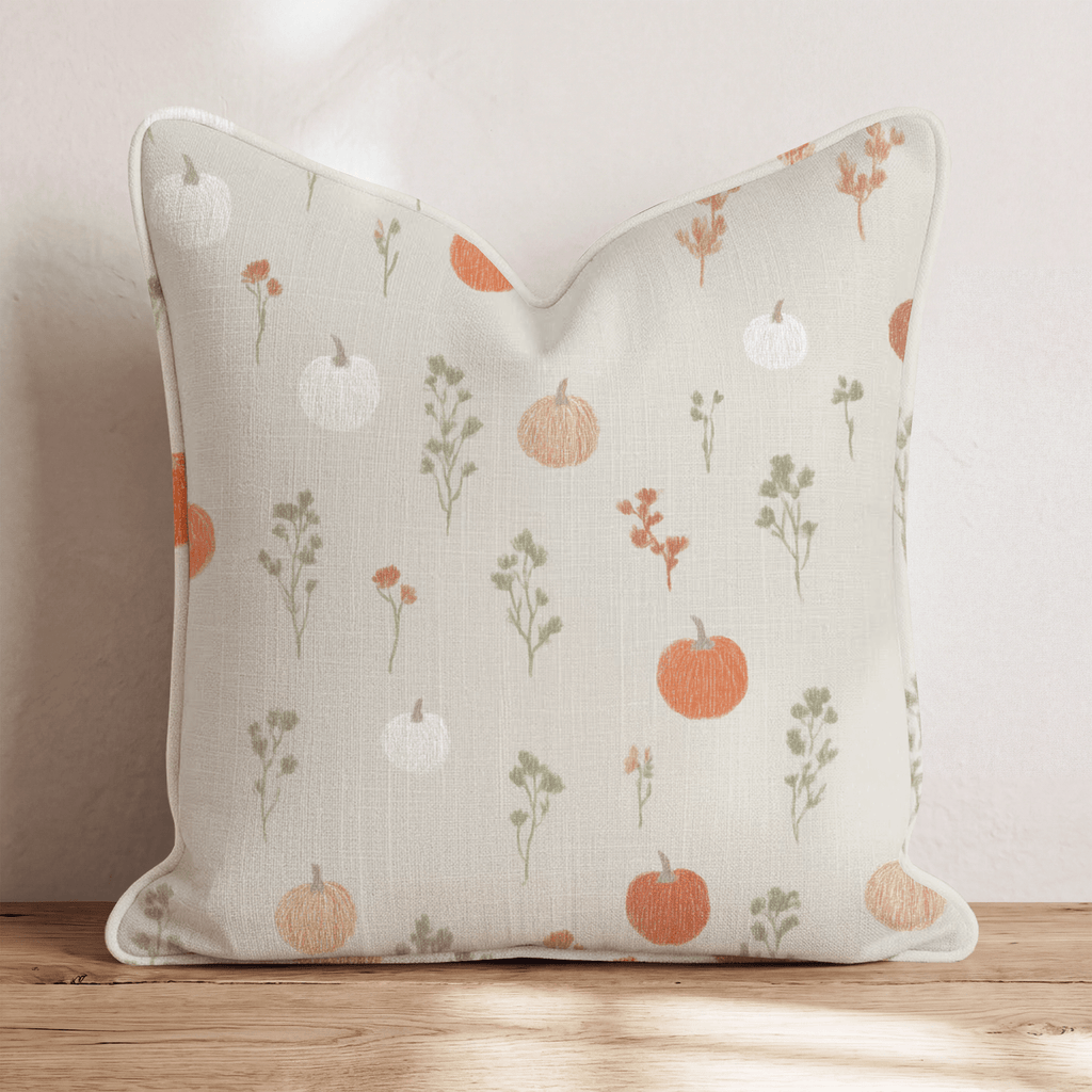 Pumpkin Sprig Ditsy Throw Pillow - Hillcroft Home