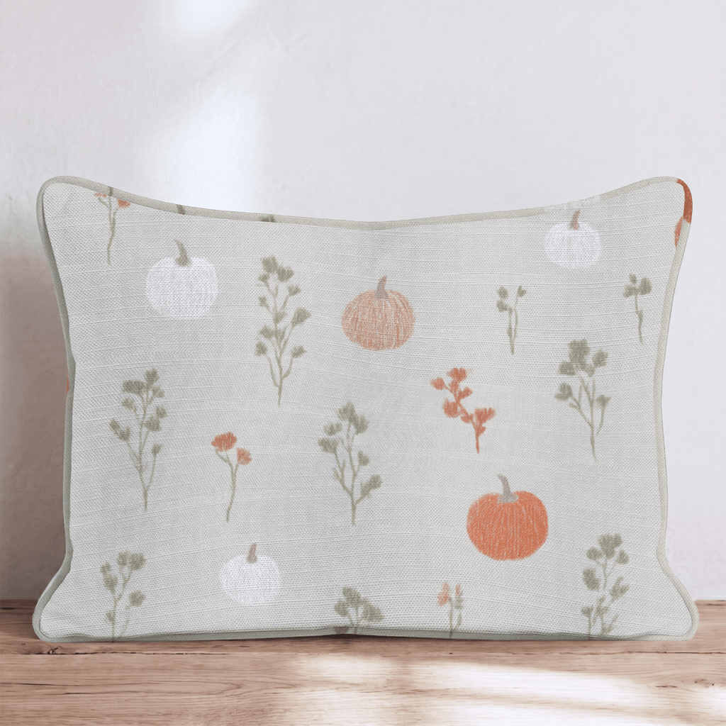 Pumpkin Sprig Ditsy Throw Pillow - Hillcroft Home