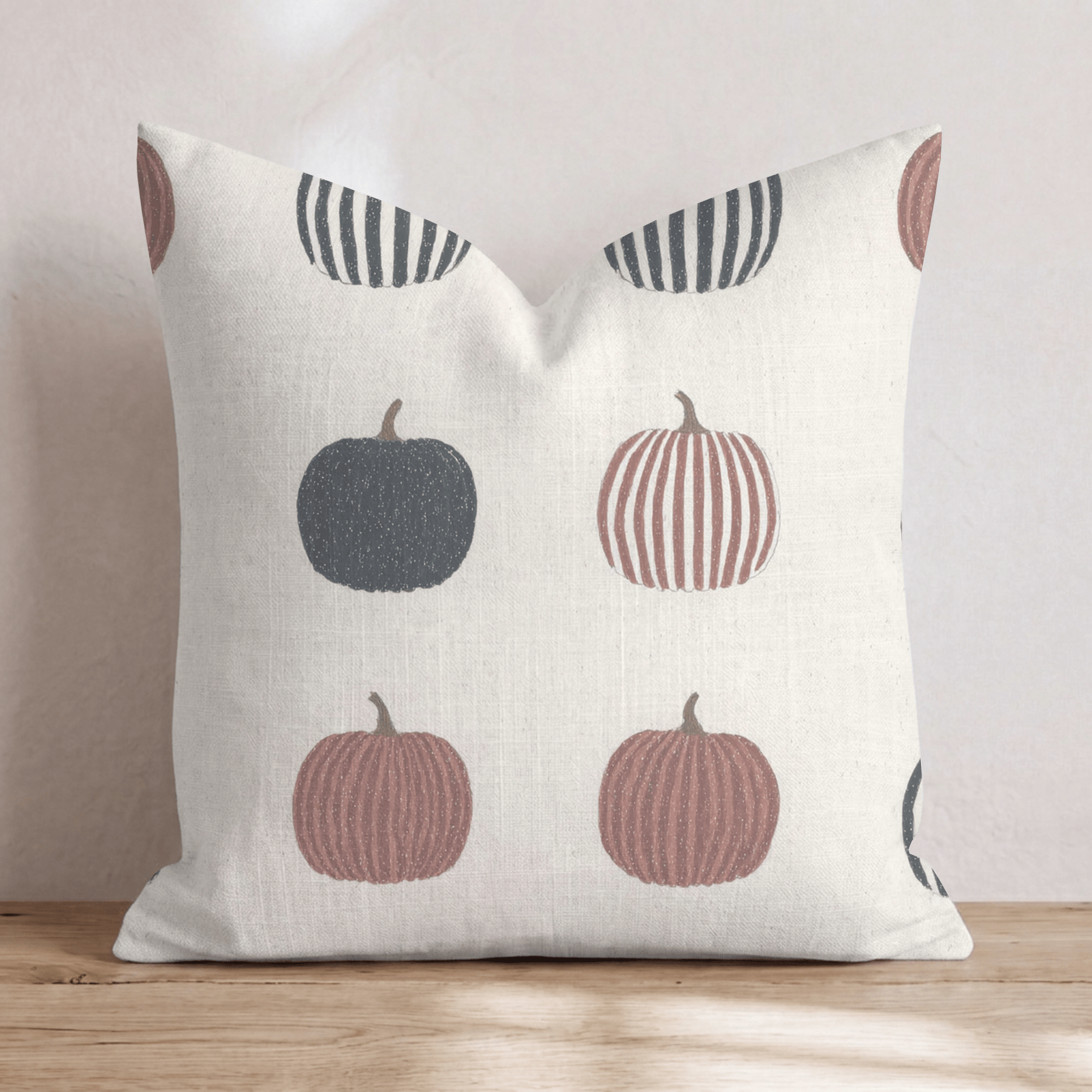 Pumpkin Striped Whimsy Throw Pillow - Hillcroft Home