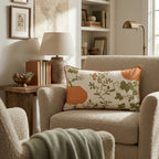 Pumpkin Vine Toile Throw Pillow - Hillcroft Home