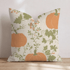 Pumpkin Vine Toile Throw Pillow - Hillcroft Home