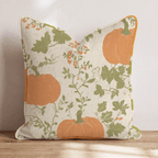 Pumpkin Vine Toile Throw Pillow - Hillcroft Home