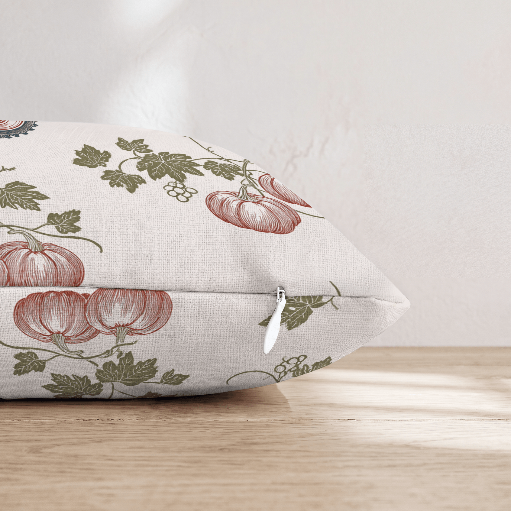 Pumpkin Vine Tractor Toile Throw Pillow - Hillcroft Home