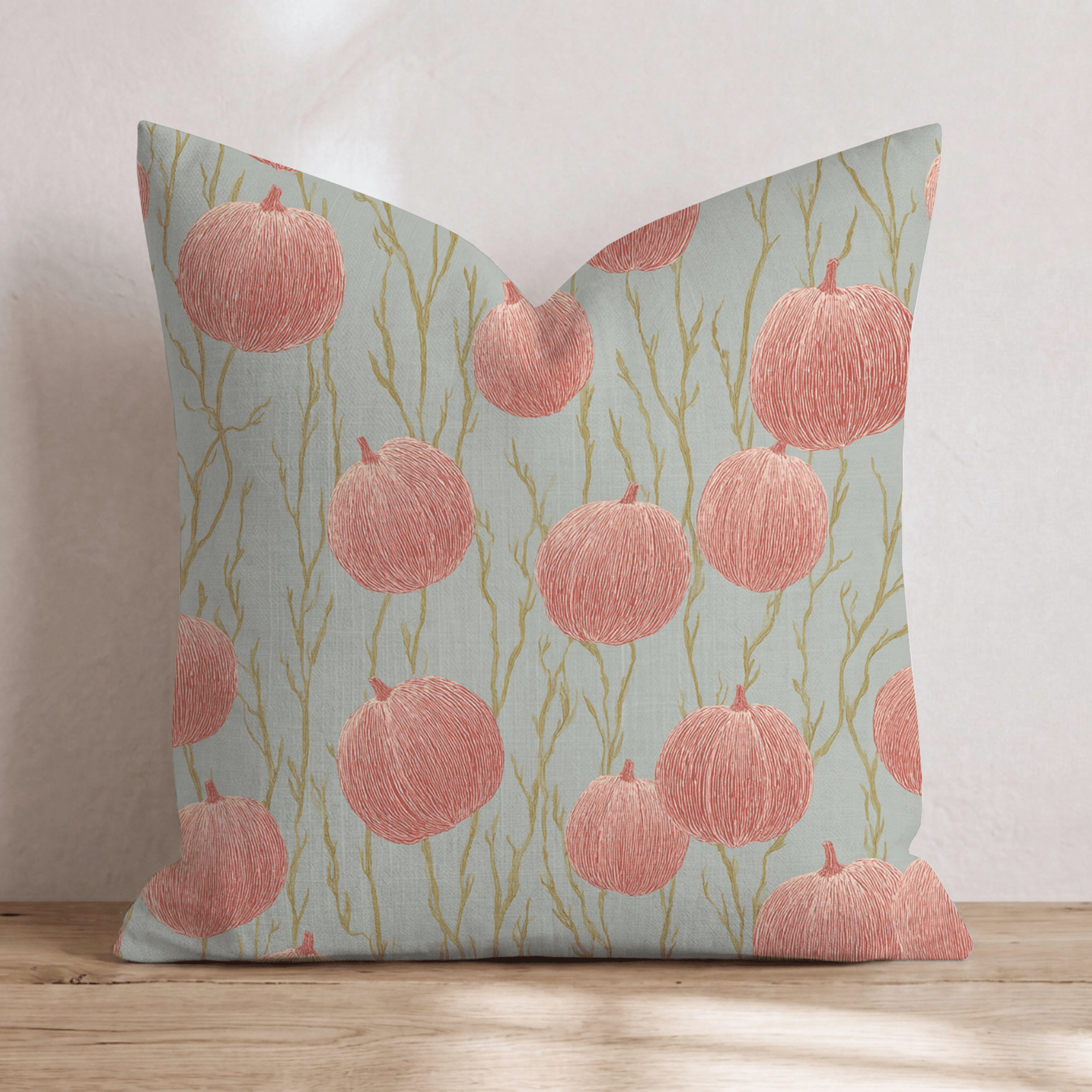 Pumpkin Vines Throw Pillow - Hillcroft Home