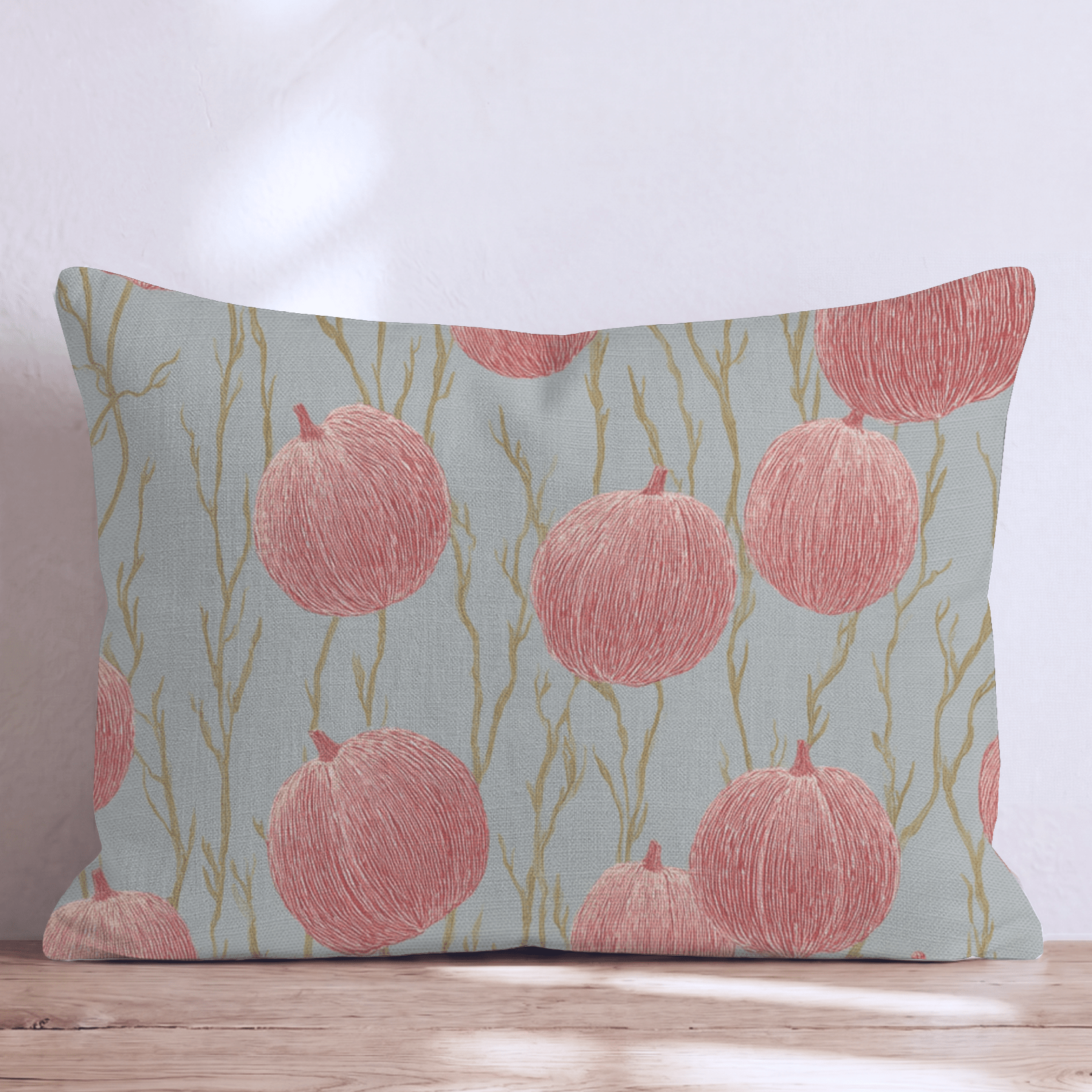 Pumpkin Vines Throw Pillow - Hillcroft Home