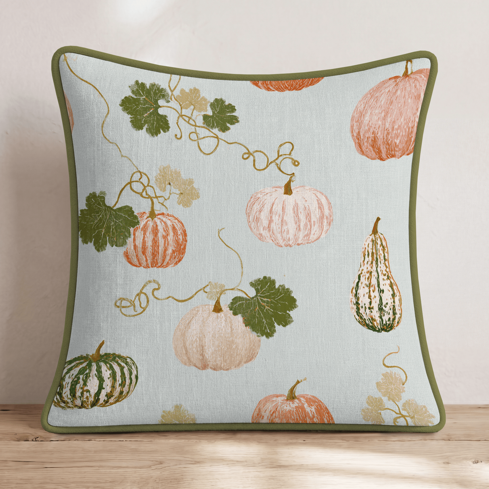 Pumpkins on Vine Throw Pillow - Hillcroft Home