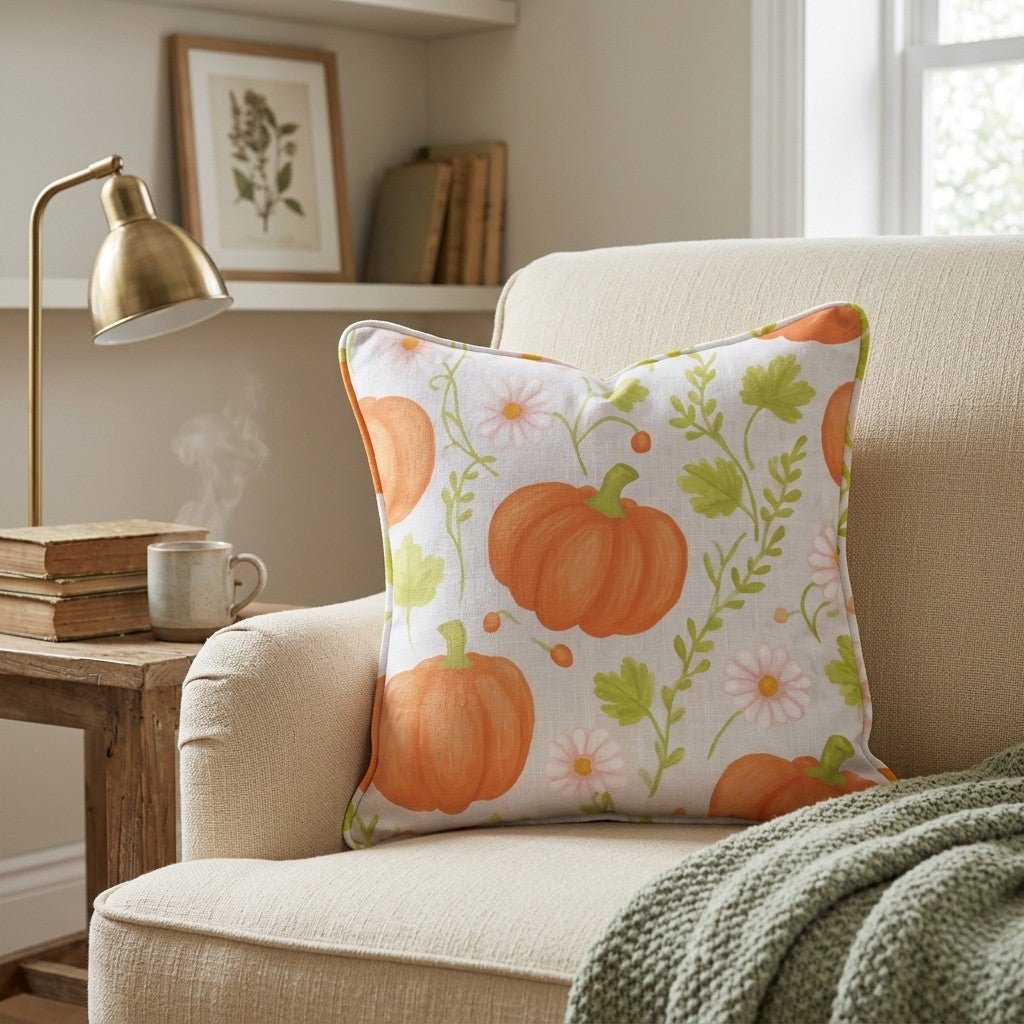 Pumpkins Please Throw Pillow - Hillcroft Home