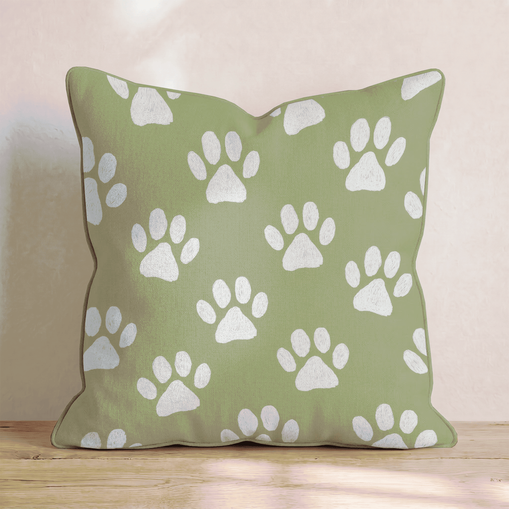 Puppy Paw Prints Throw Pillow - Hillcroft Home