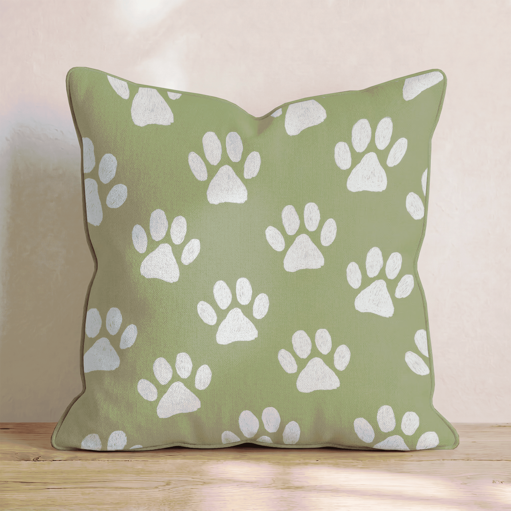 Puppy Paw Prints Throw Pillow - Hillcroft Home
