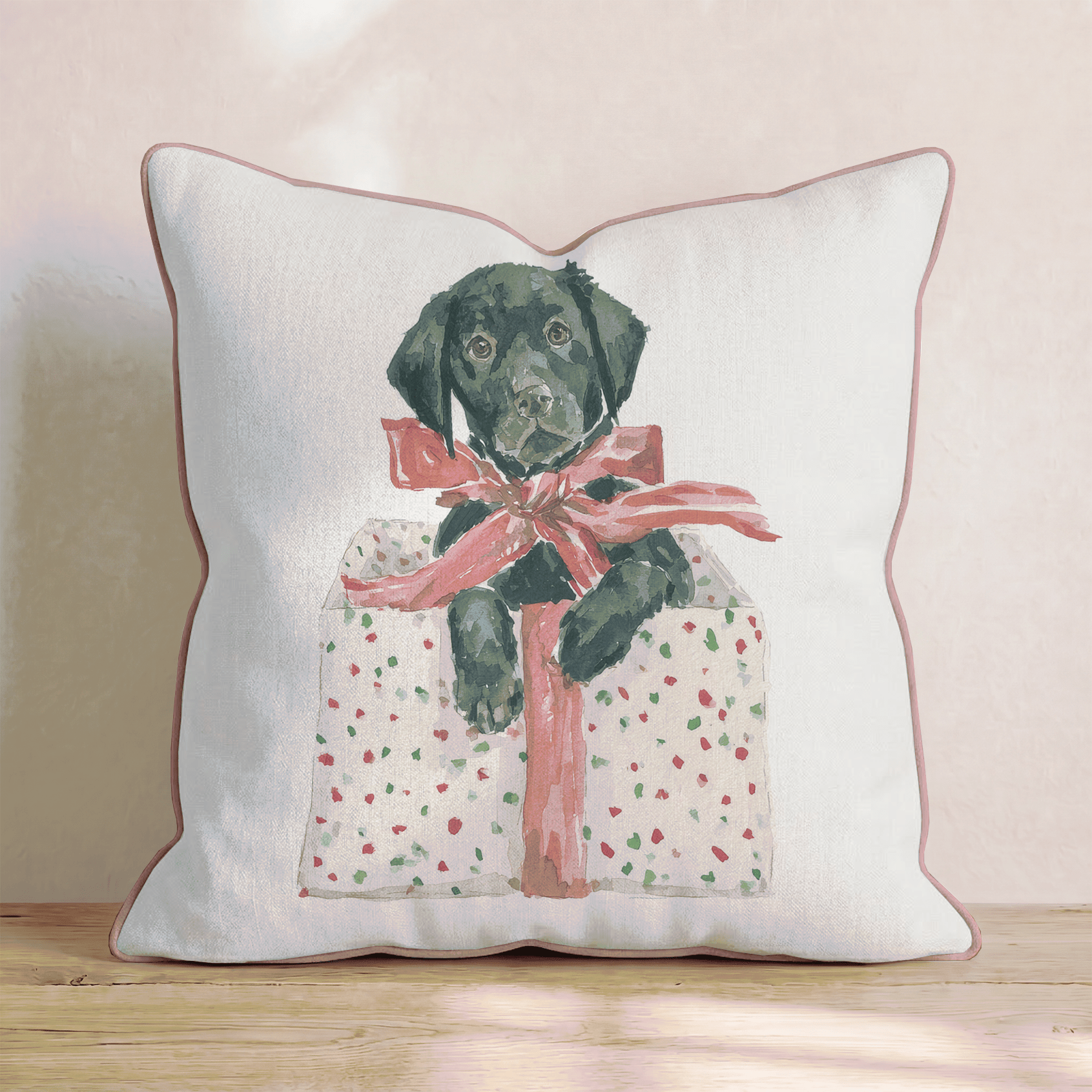 Puppy Presents Throw Pillow - Hillcroft Home