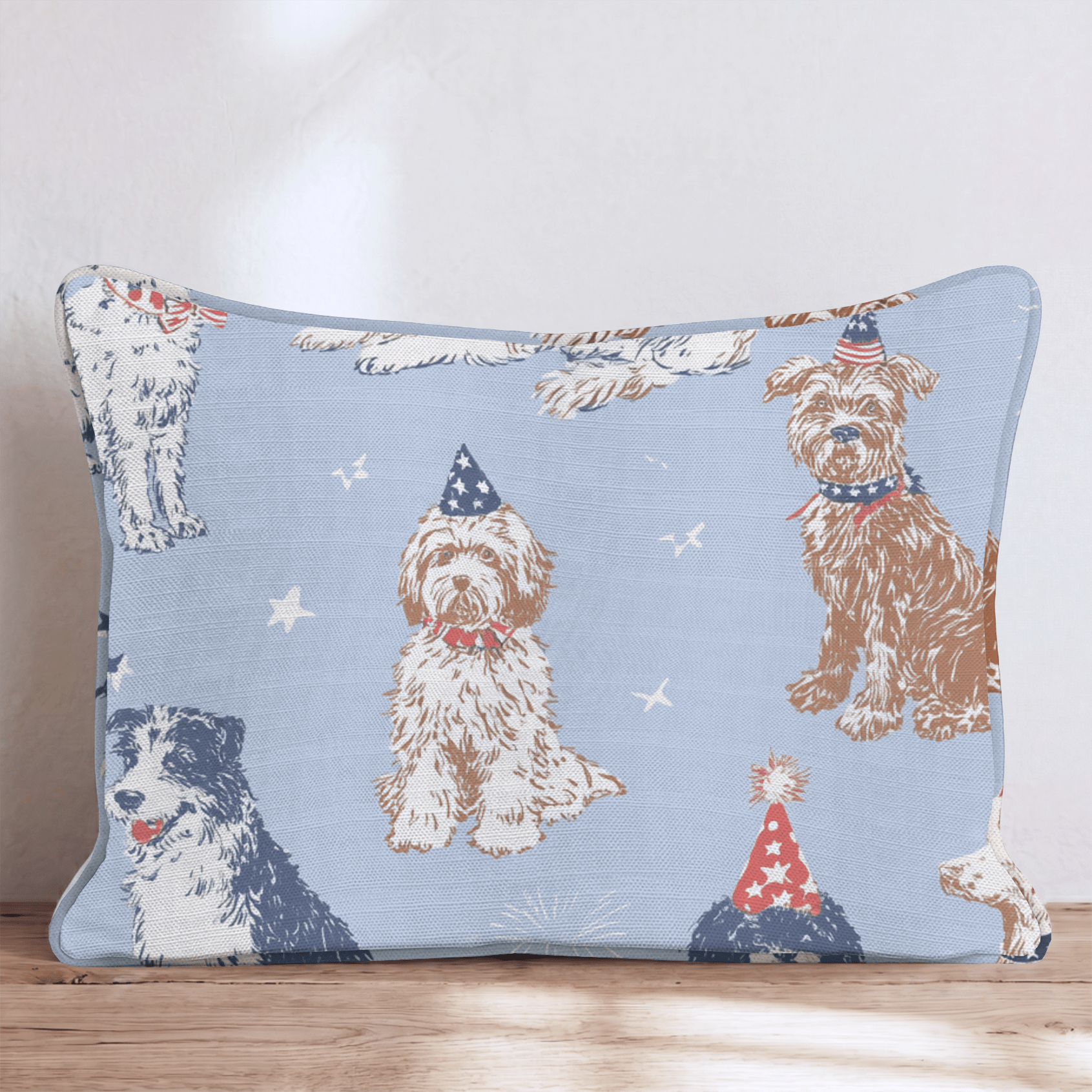 Pups Of America Throw Pillow - Hillcroft Home