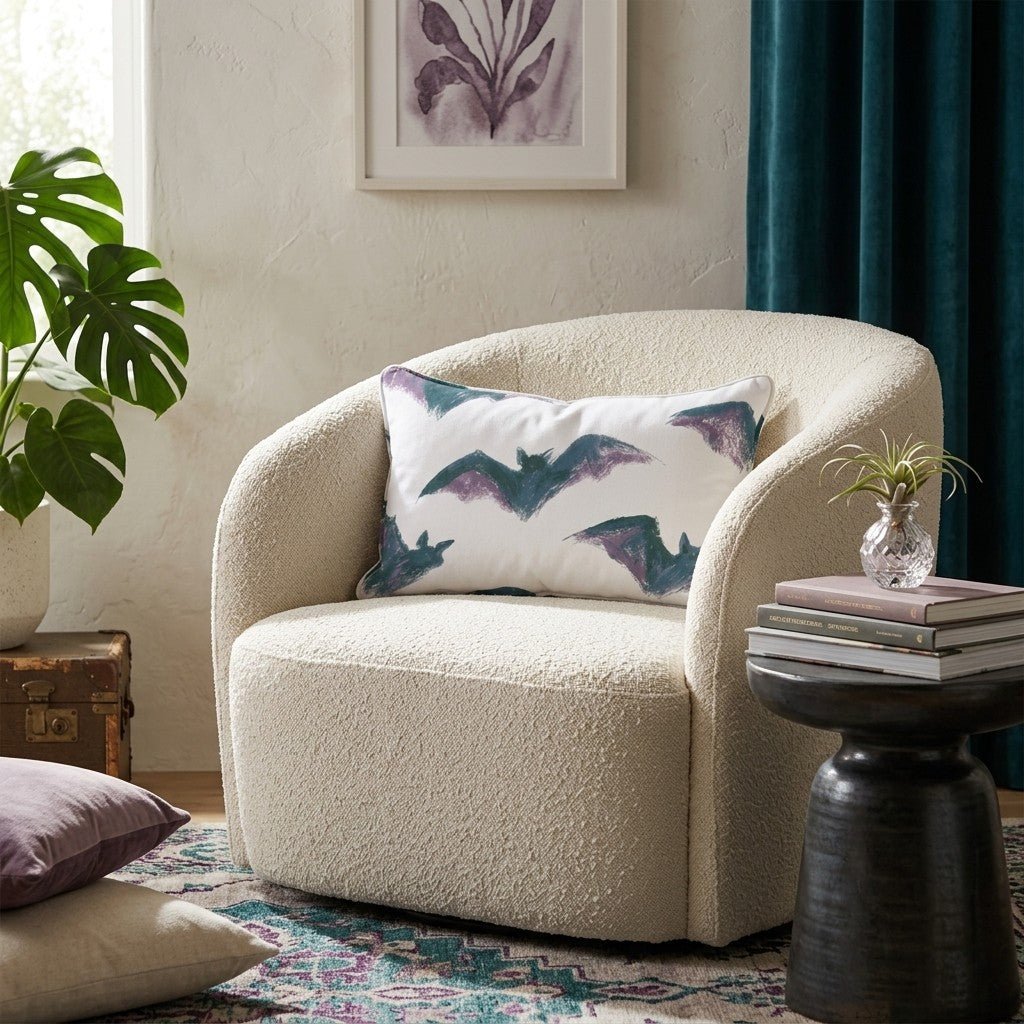 Purple Bats Throw Pillow - Hillcroft Home