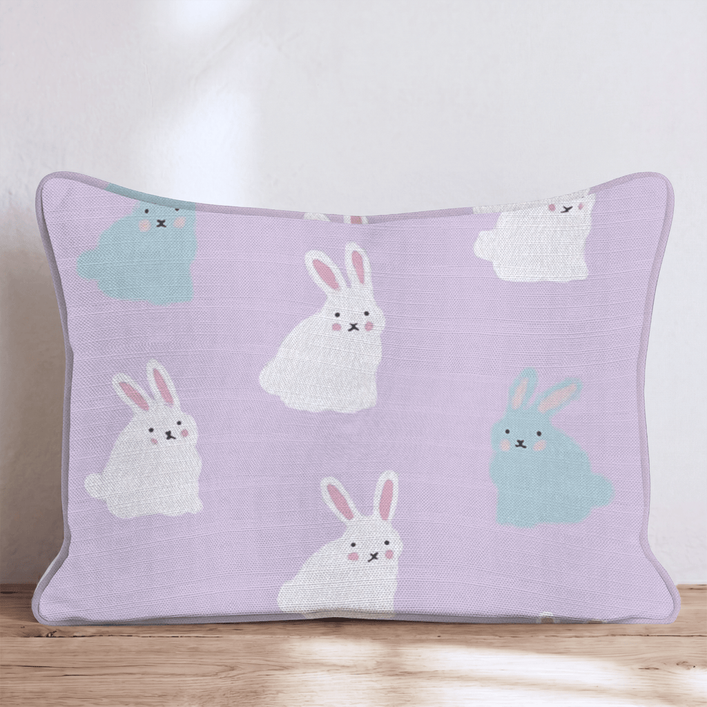 Purple Bunnies Throw Pillow - Hillcroft Home