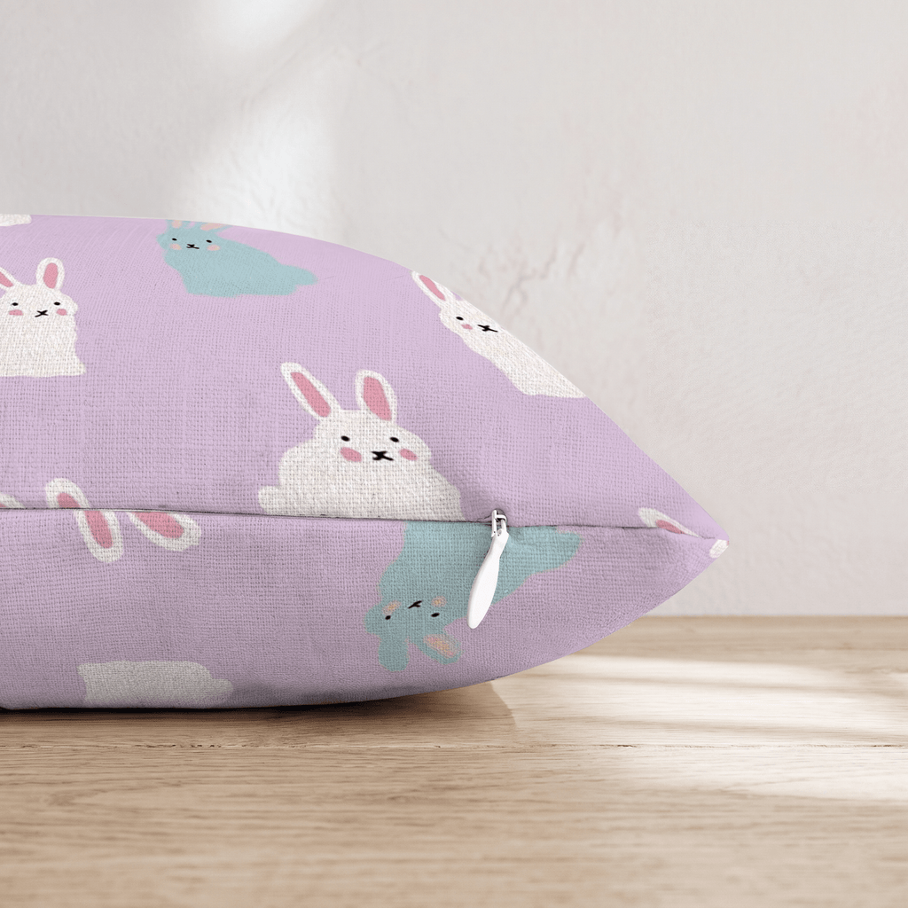 Purple Bunnies Throw Pillow - Hillcroft Home