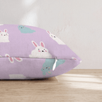 Purple Bunnies Throw Pillow - Hillcroft Home