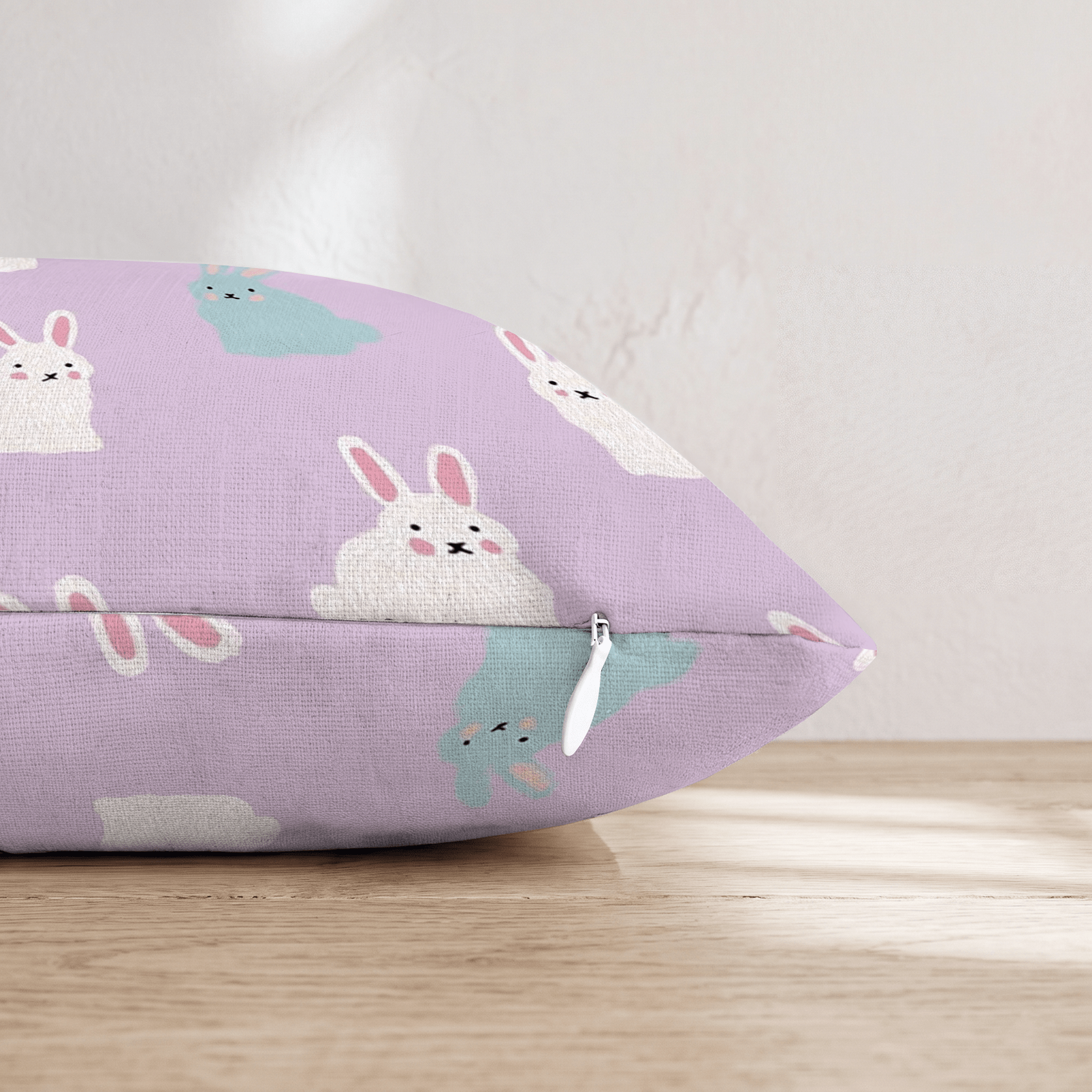 Purple Bunnies Throw Pillow - Hillcroft Home