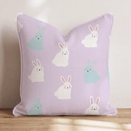 Purple Bunnies Throw Pillow - Hillcroft Home