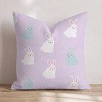 Purple Bunnies Throw Pillow - Hillcroft Home