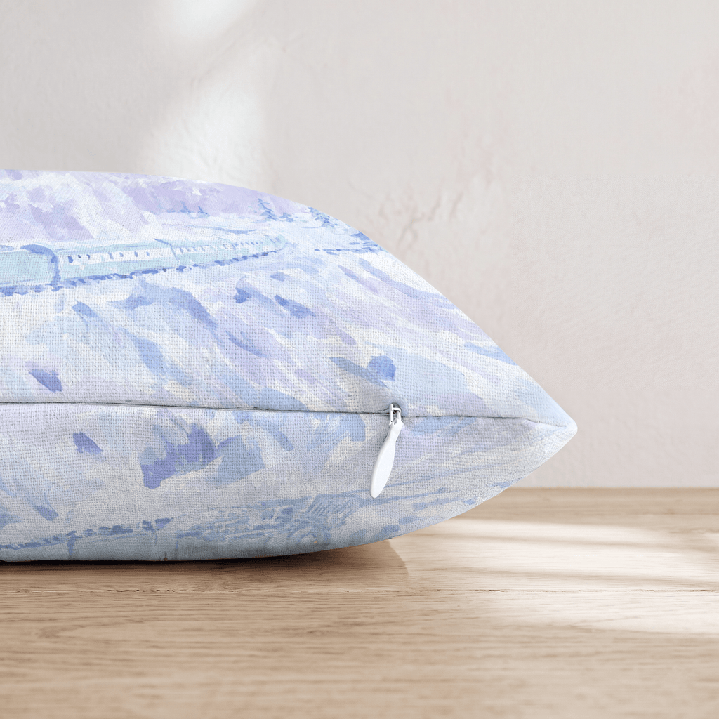 Purple Glacier Train Throw Pillow - Hillcroft Home