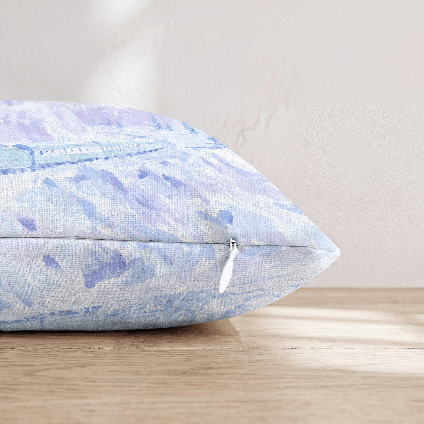 Purple Glacier Train Throw Pillow - Hillcroft Home
