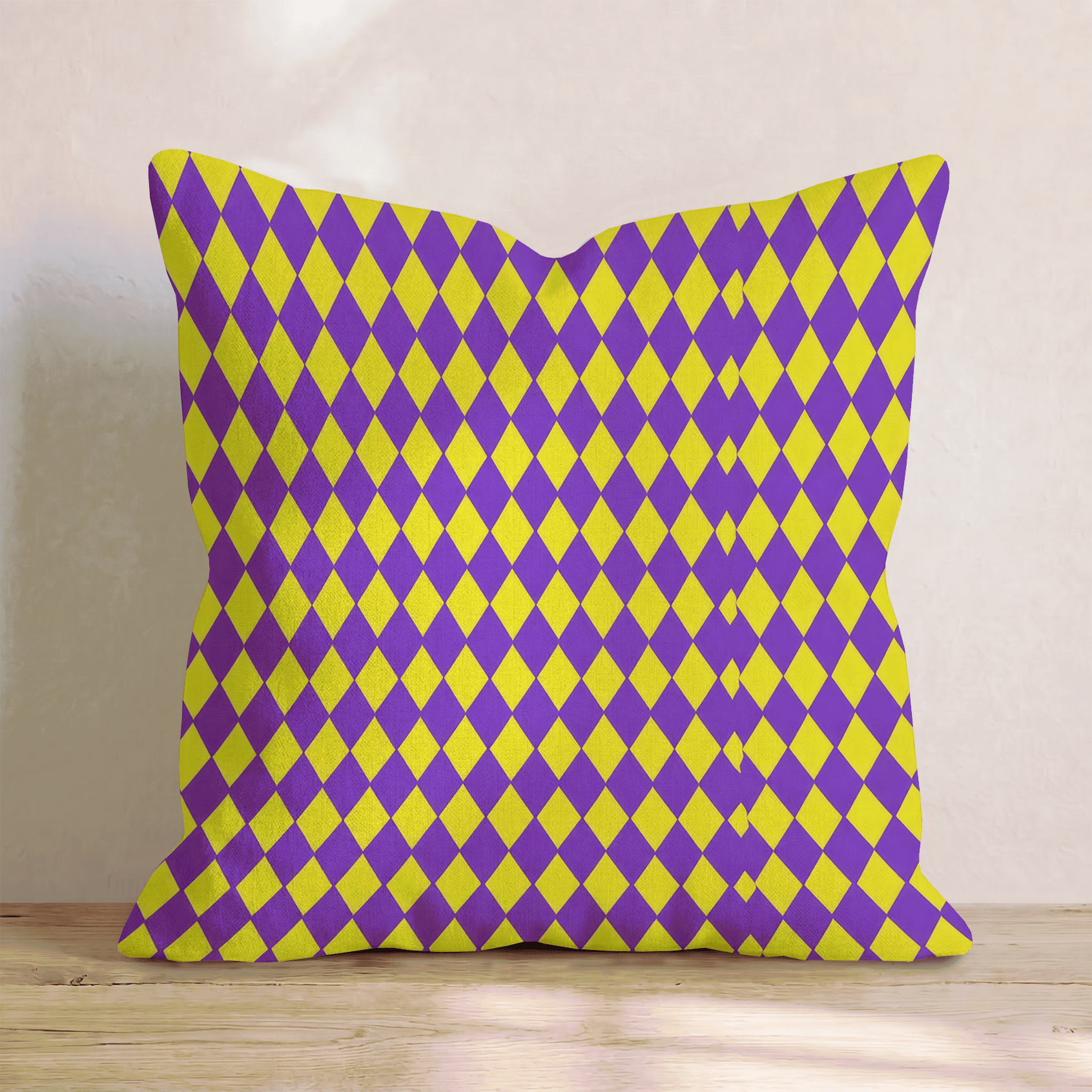 Purple Gold Harlequin Throw Pillow - Hillcroft Home