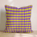 Purple Gold Harlequin Throw Pillow - Hillcroft Home