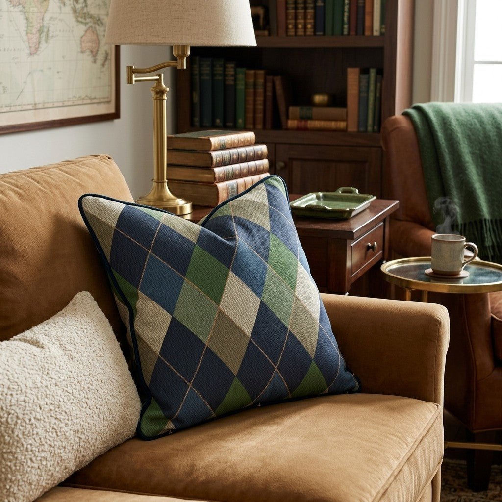 Putting Plaid Throw Pillow - Hillcroft Home