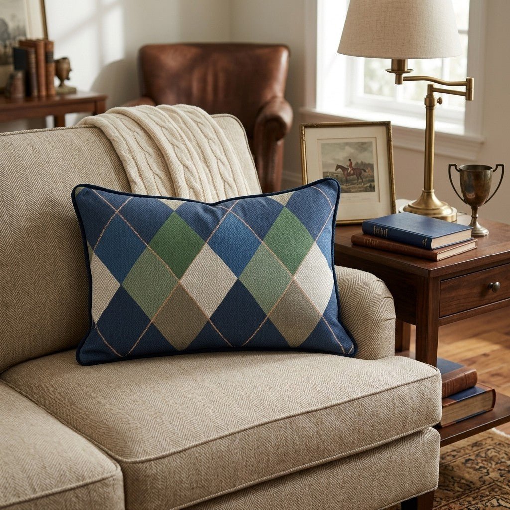 Putting Plaid Throw Pillow - Hillcroft Home