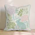 Rabbit Garden Throw Pillow - Hillcroft Home