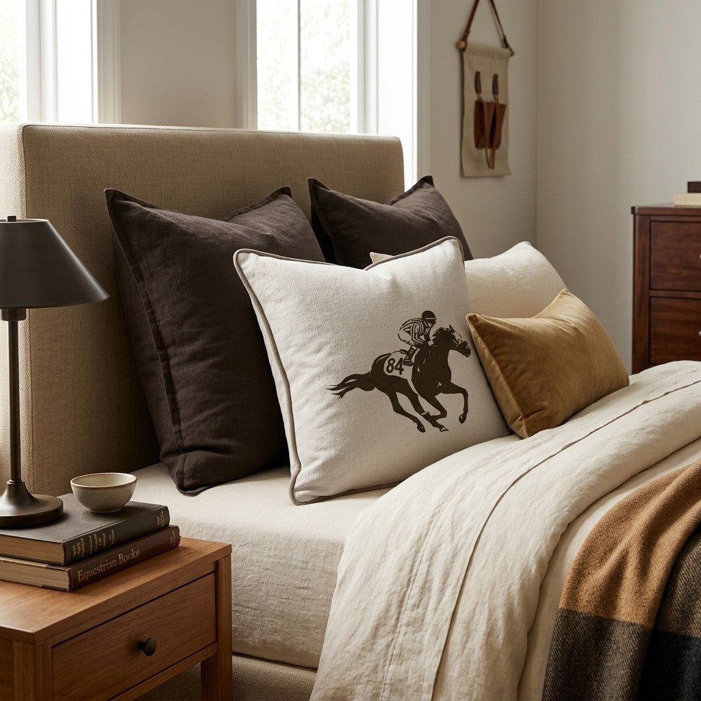 Racehorse Throw Pillow - Hillcroft Home