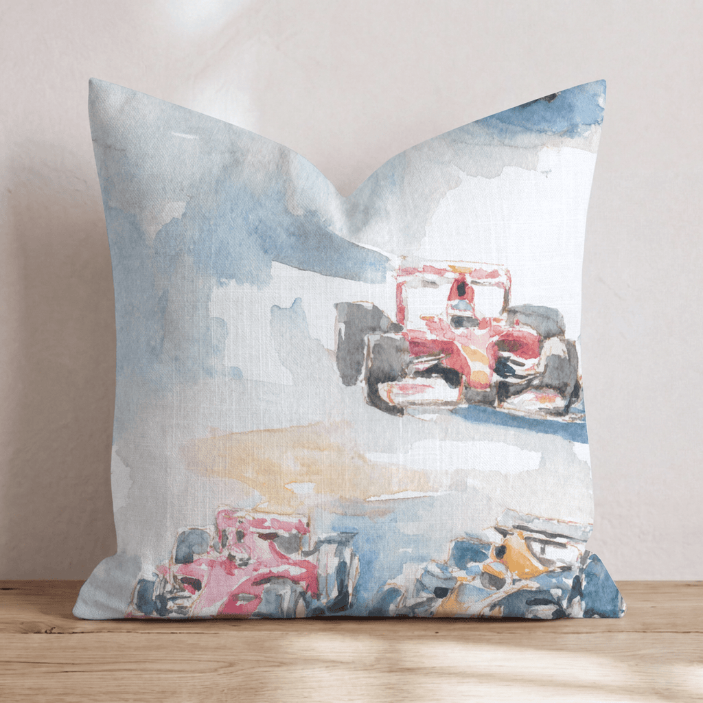 Racing in Monaco Throw Pillow - Hillcroft Home