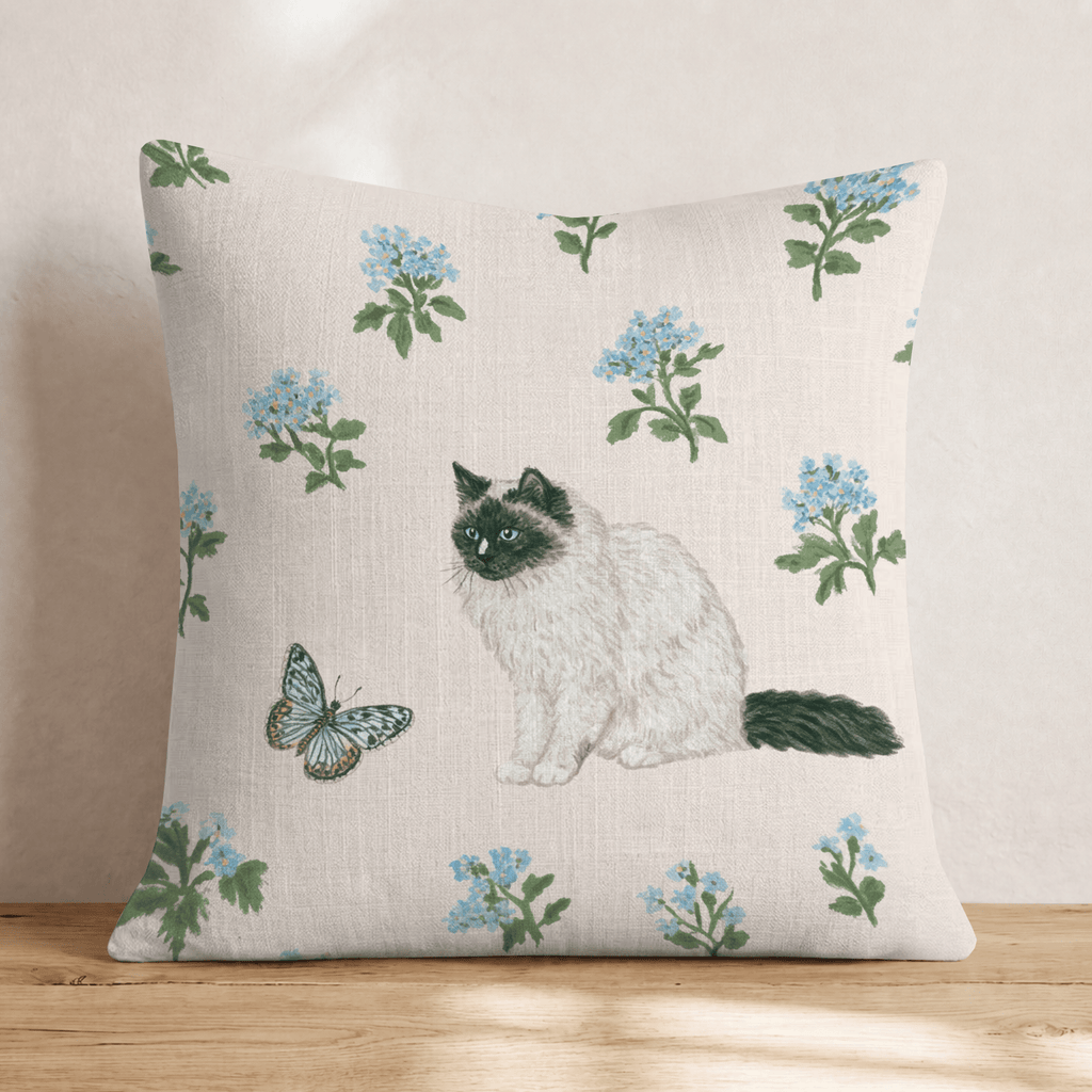 Ragdoll Butterfly Garden Throw Pillow - Hillcroft Home