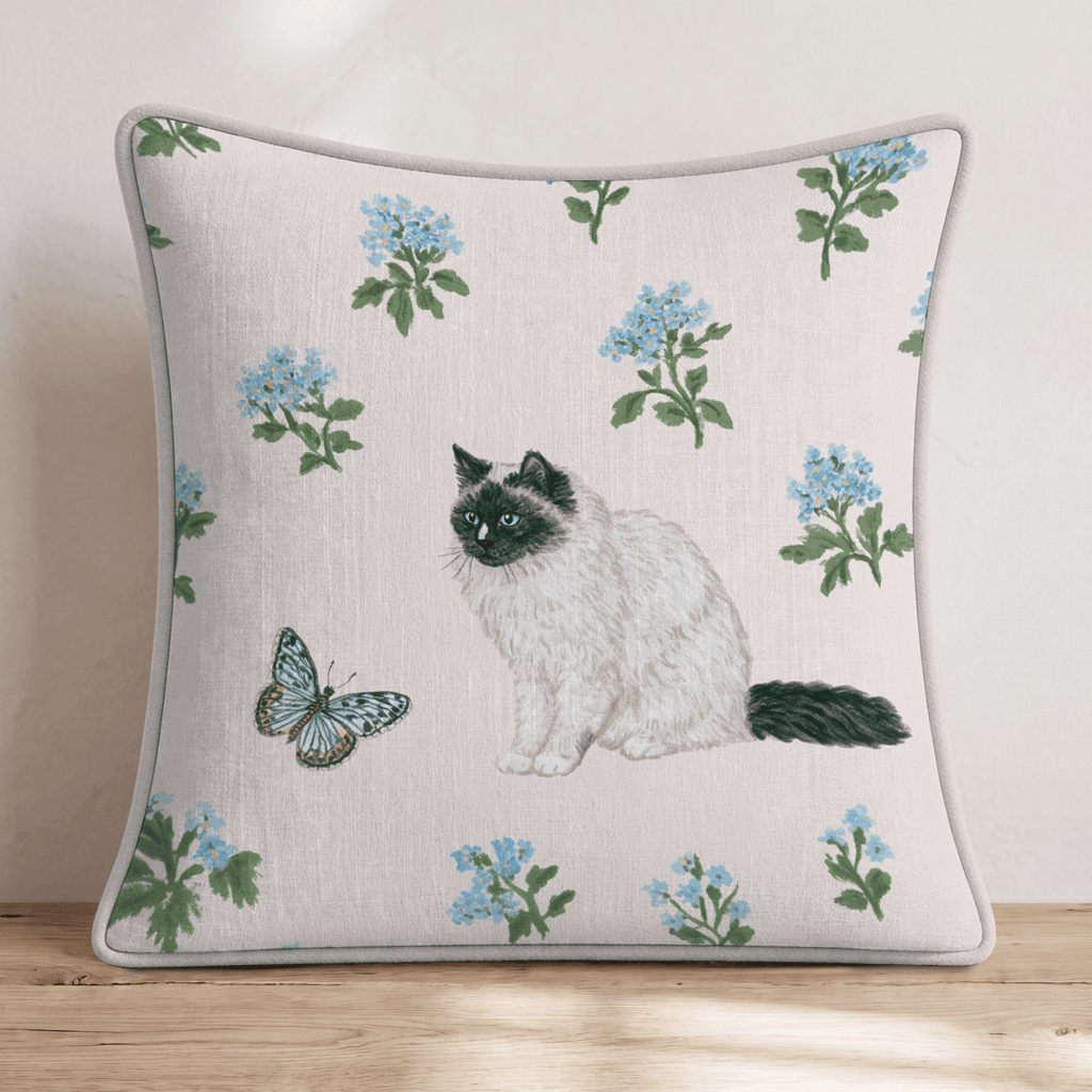 Ragdoll Butterfly Garden Throw Pillow - Hillcroft Home