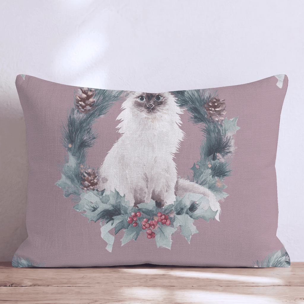 Ragdoll Pinecone Wreath Throw Pillow - Hillcroft Home