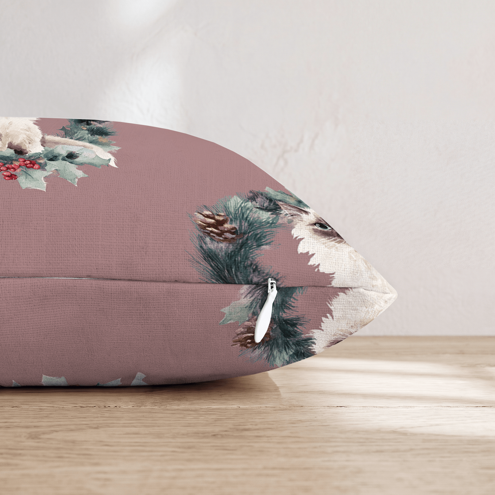 Ragdoll Pinecone Wreath Throw Pillow - Hillcroft Home