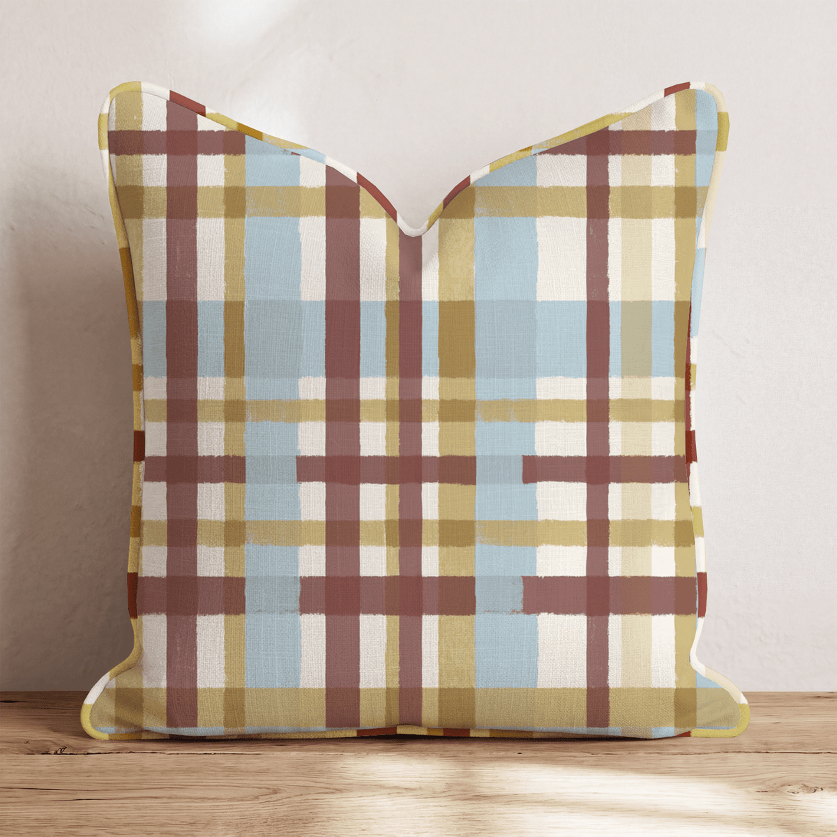 Railway Check Throw Pillow throw pillow - Hillcroft Home