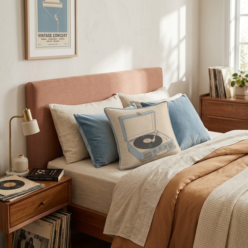 Record Player Throw Pillow - Hillcroft Home