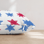 Red and Blue Stars Throw Pillow - Hillcroft Home